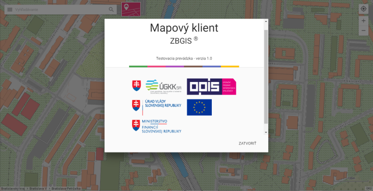 Testovacia prevádzka webovej aplikácie Mapový klient ZBGIS od 30. júna 2017